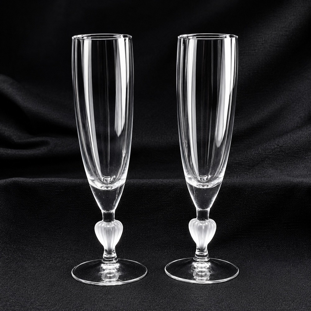 2 Marquis Waterford Sweet Memories Gold Trim Heart Stem Toasting Flutes Set of 2 - Picture 5 of 9
